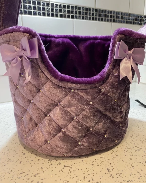 LUXURY PET CARRIER BAG CHIHUAHUA PUPPY PURPLE VELVET